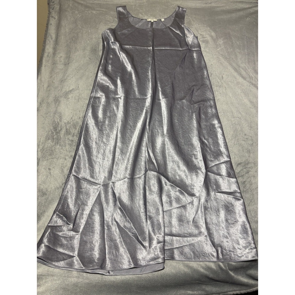 Vince Women Size XL Silver Square Neck Tank Acetate Slip Dress V717951178